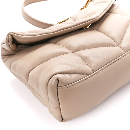 Saint Laurent Lambskin Quilted Toy Loulou Puffer Monogram Chain Satchel Dark Beige 10 of 13