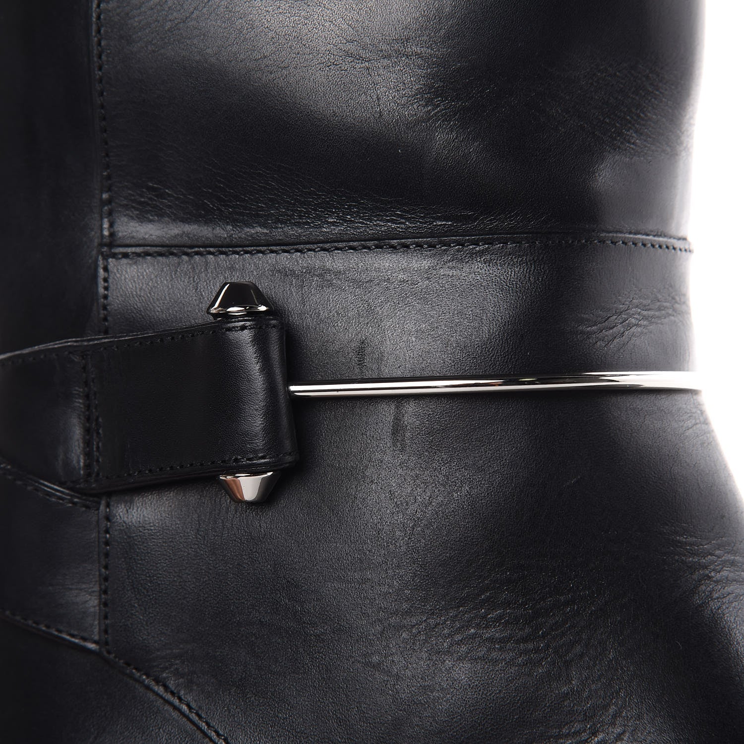 Balenciaga Calfskin Knee High Boots 40 Black 11 of 12