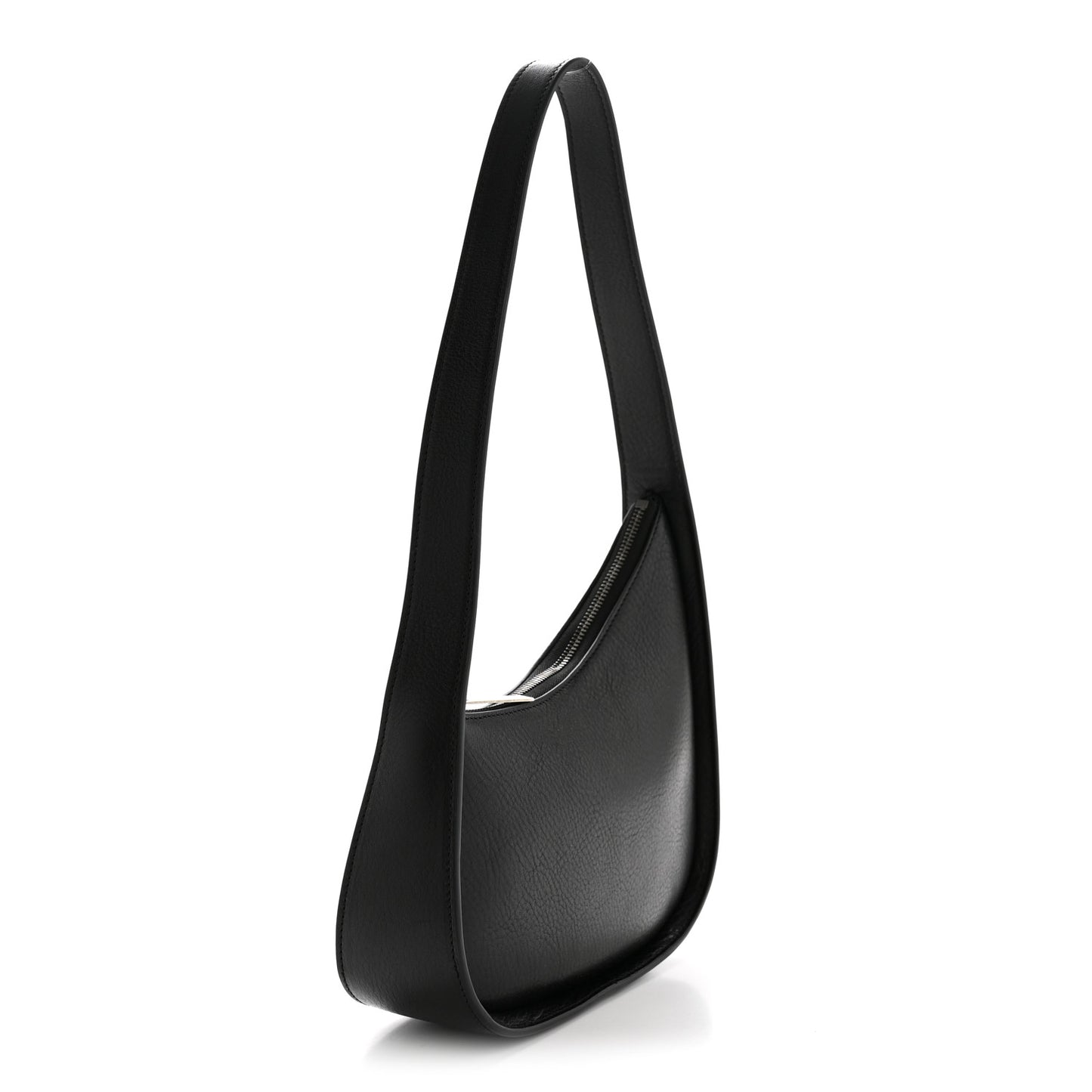 Smooth Calfskin Half Moon Shoulder Bag Black