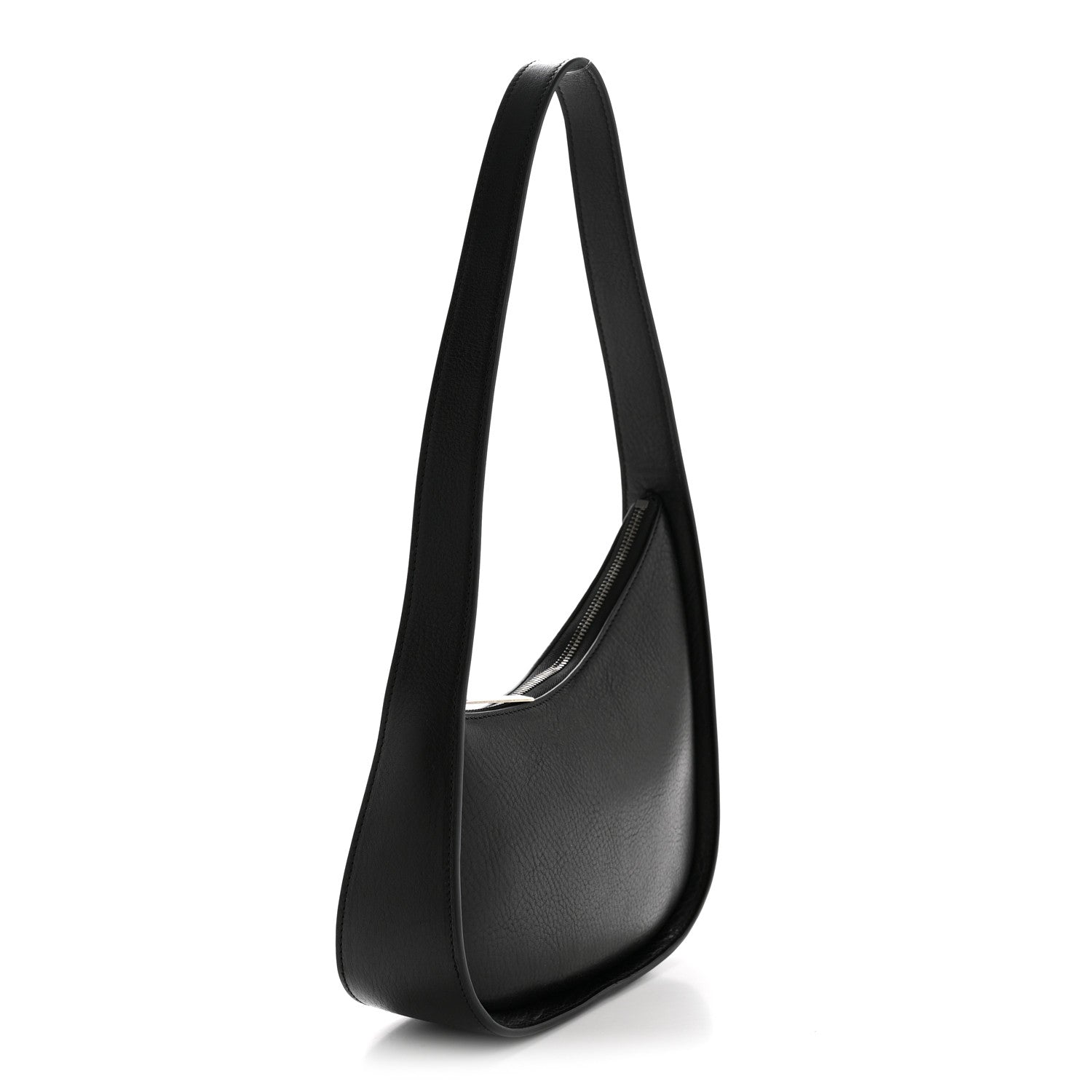 The Row Smooth Calfskin Half Moon Shoulder Bag Black 3 of 11