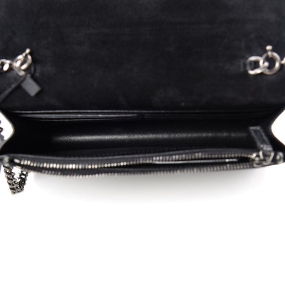 Saint Laurent Metallic Suede Star 3D Monogram Tassel Chain Wallet Acciaio Black 7 of 9