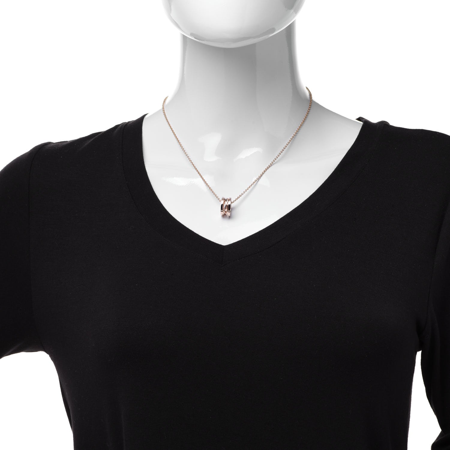 Bulgari 18K Rose Gold B.Zero1 Open Legends Pendant Necklace 2 of 9