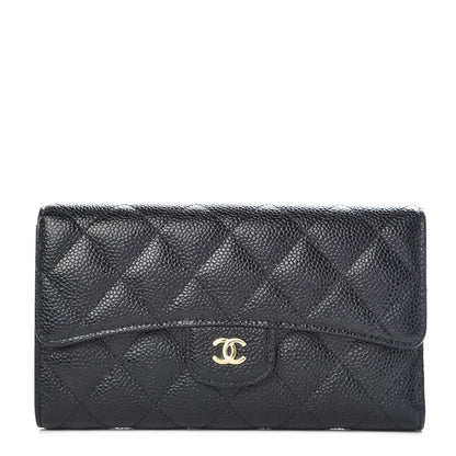 Chanel Caviar Quilted Large Flap Wallet Black 1 of 8