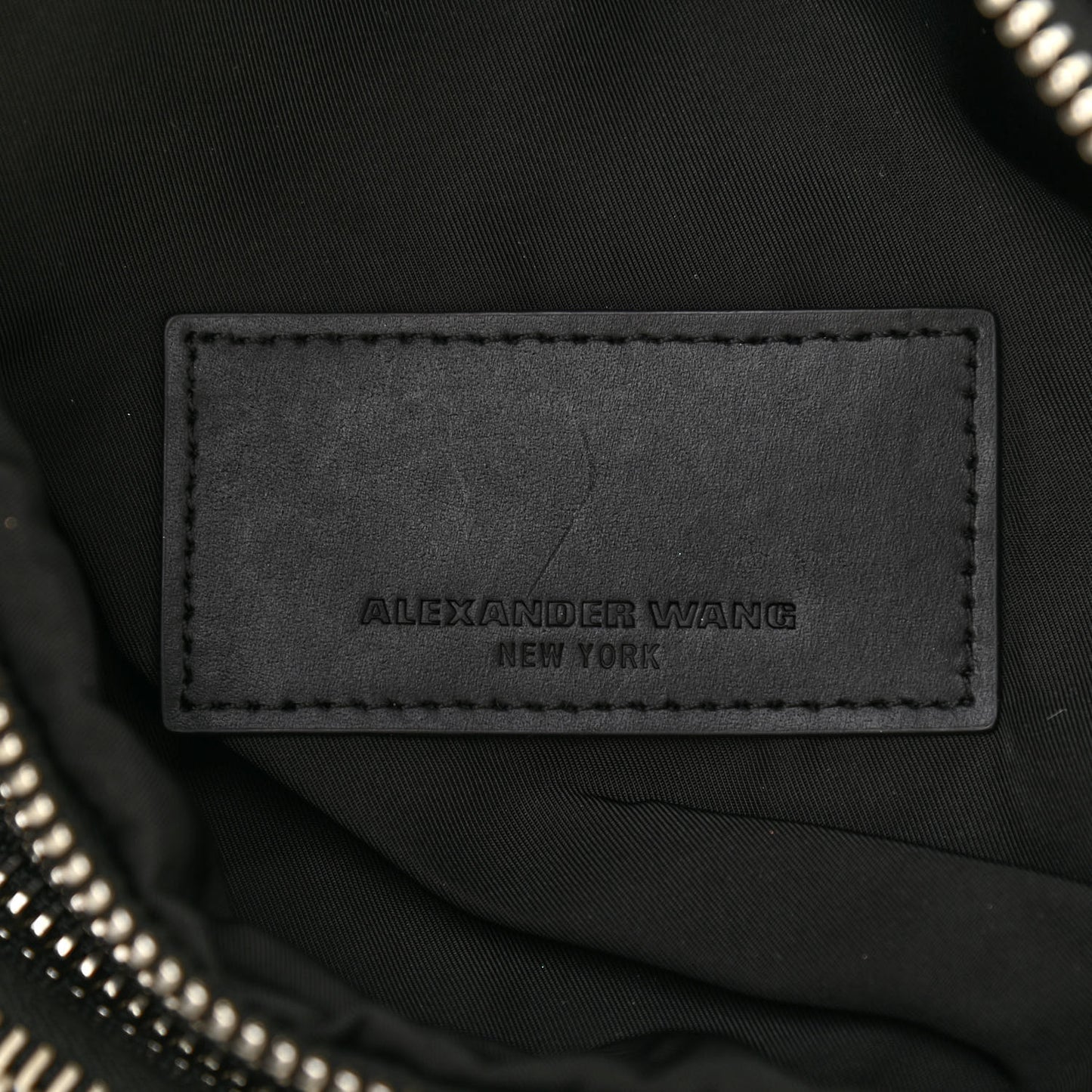 Metal Nylon Zipper Clutch Black