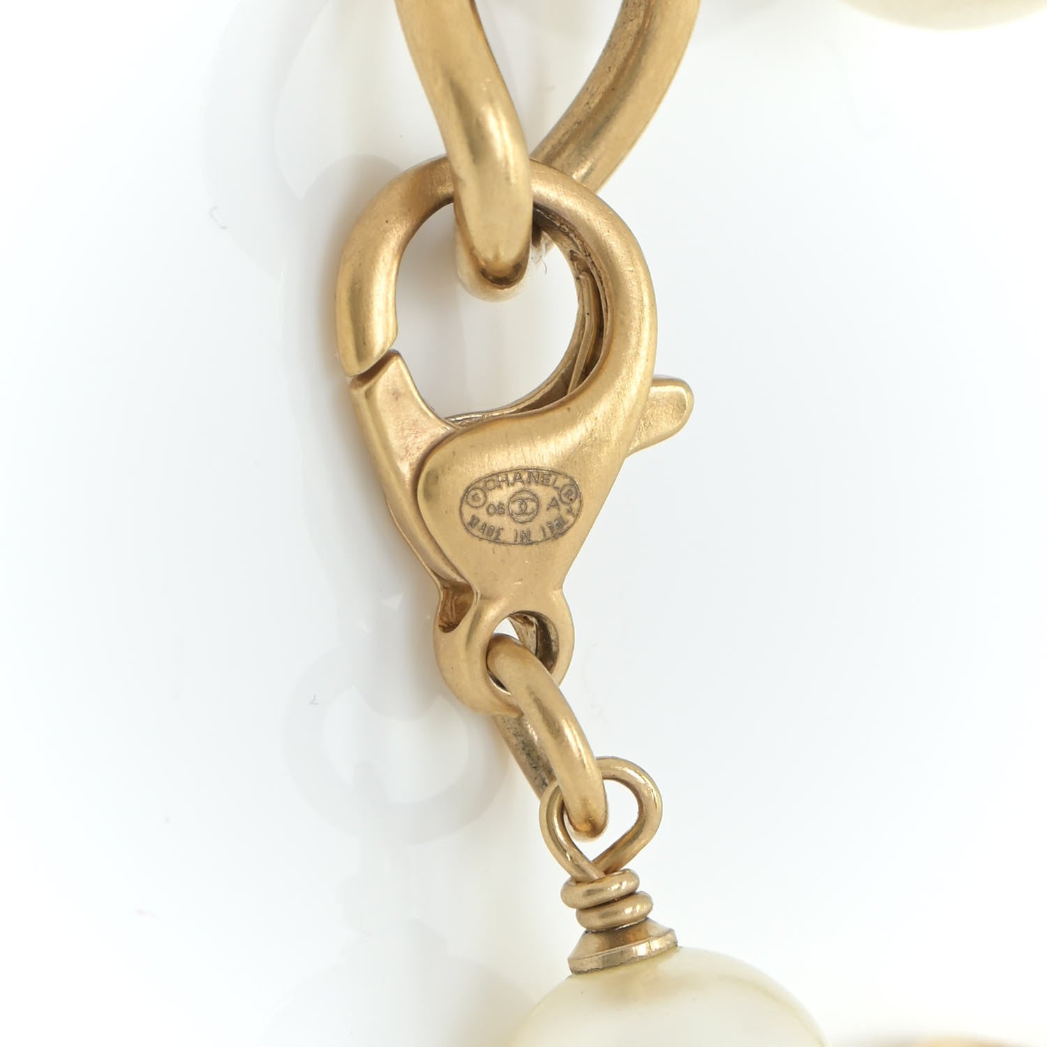 Chanel Pearl Crystal CC Bracelet Gold 4 of 5