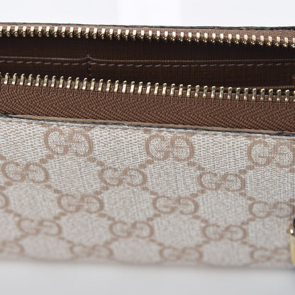 Gucci GG Supreme Monogram Calfskin Nice Zip Around Wallet New Mystic White Beige Brown 14 of 17