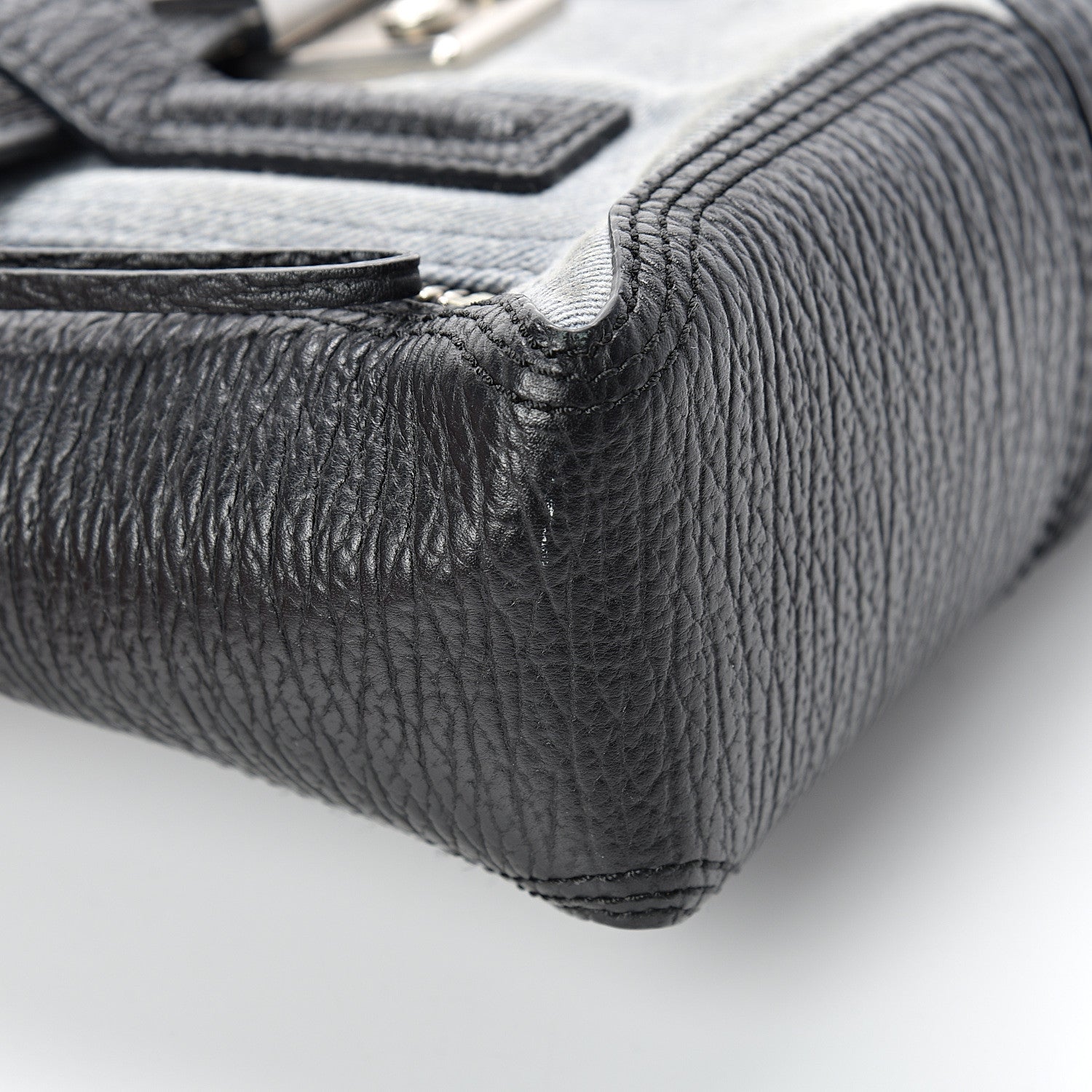 3.1 Phillip Lim 3.1 Textured Calfskin Denim Mini Pashli Satchel Black 10 of 11