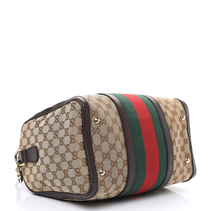 Gucci Monogram Vintage Web Medium Boston Dark Brown 3 of 11