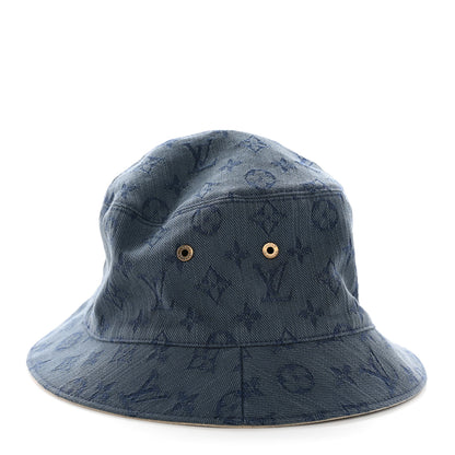 Louis Vuitton Monogram Denim Reversible Bucket Hat M Blue 5 of 8