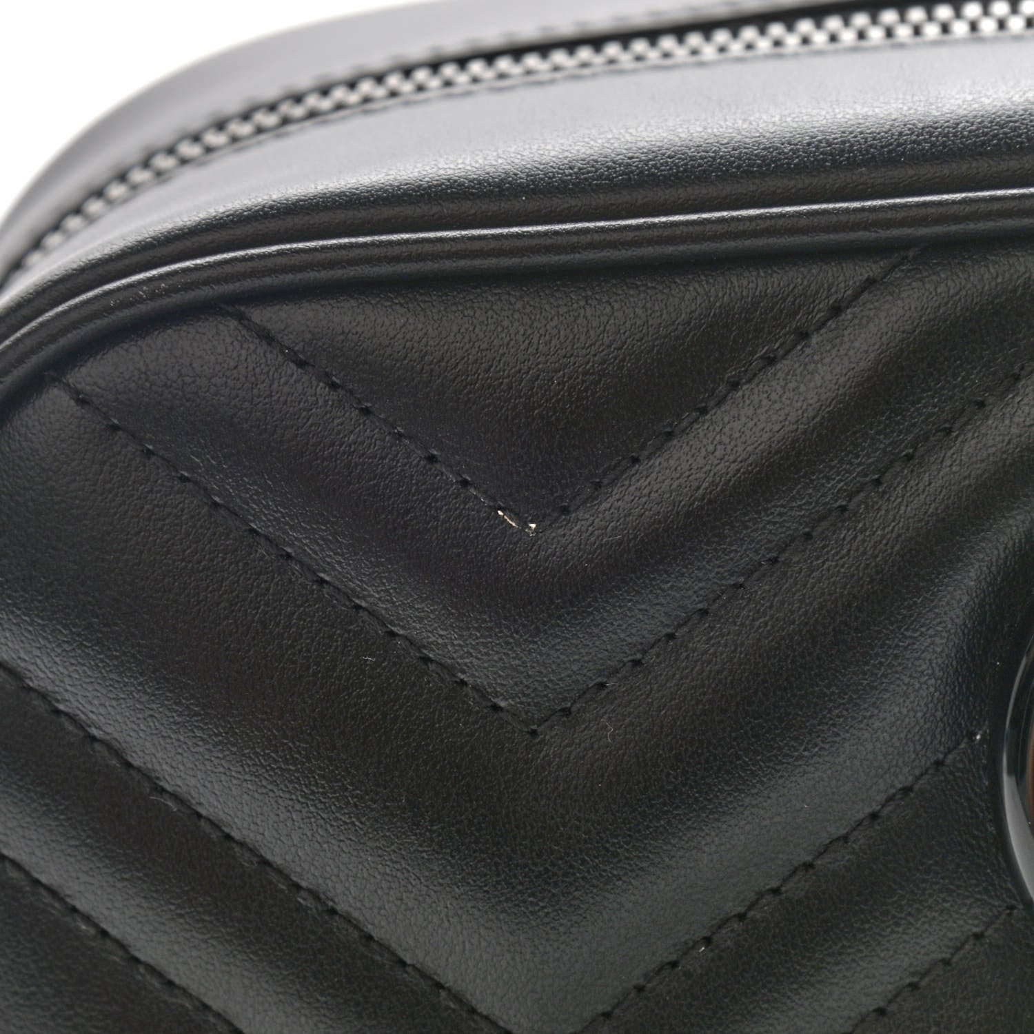 Gucci Calfskin Matelasse Monochrome Small GG Marmont Chain Shoulder Bag Black 10 of 12