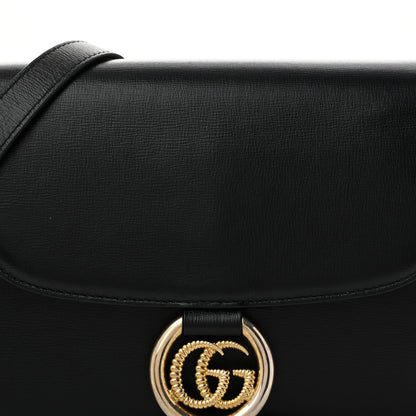 Gucci Textured Calfskin Small Torchon GG Ring Shoulder Bag Black 8 of 13