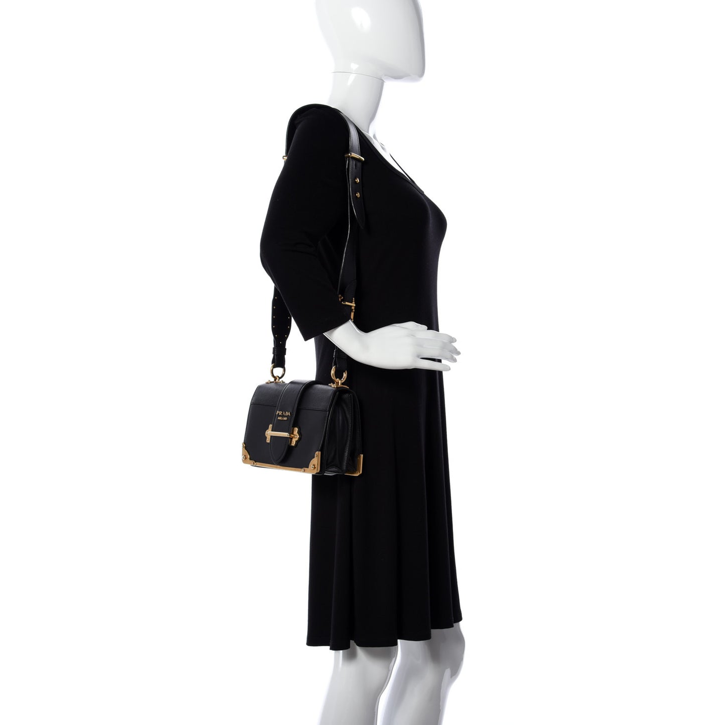City Calf Saffiano Cahier Bag Black