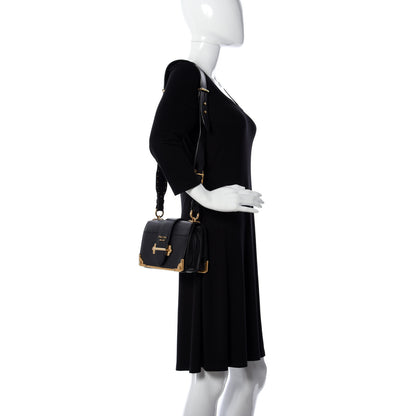 Prada City Calf Saffiano Cahier Bag Black 2 of 9