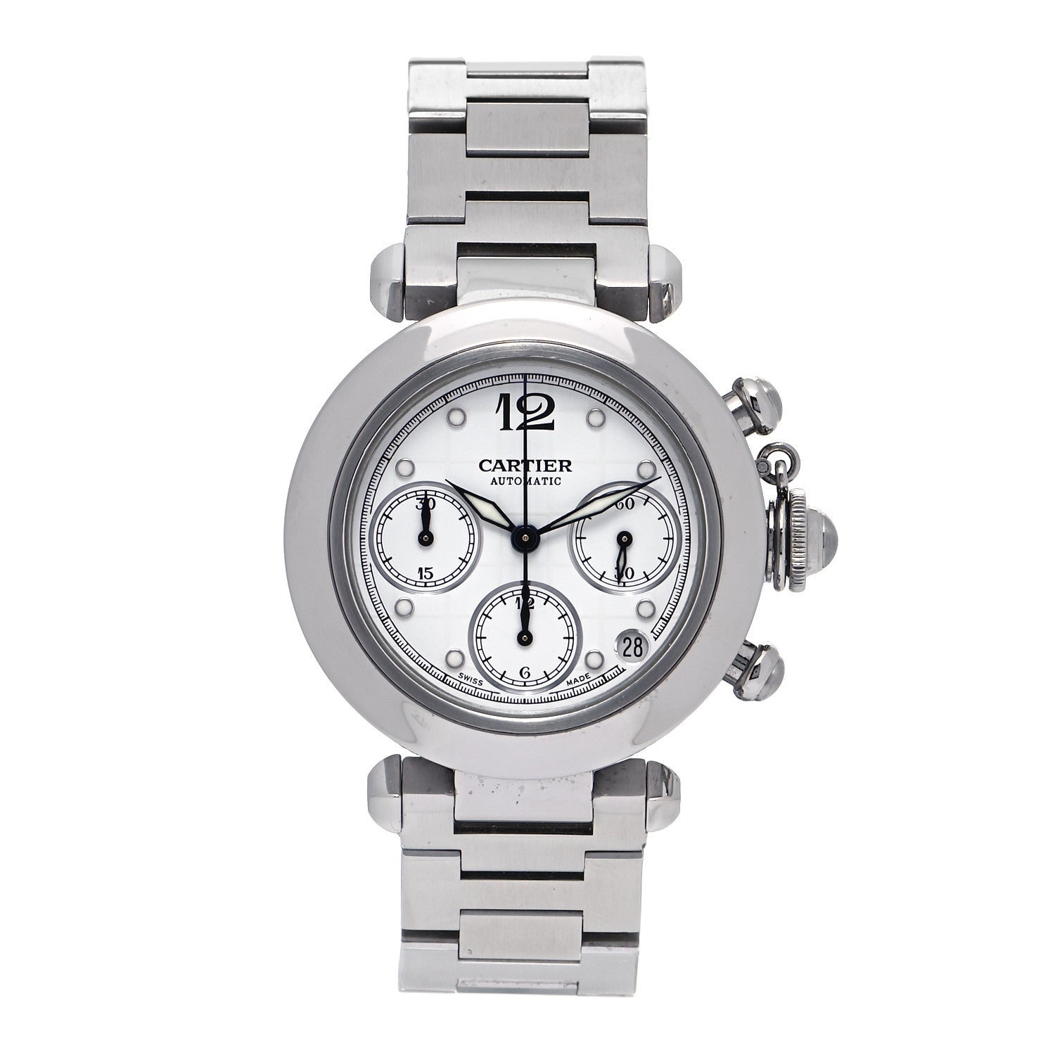 Cartier Stainless Steel 35mm Pasha C Chronograph Automatic Watch 1 of 4