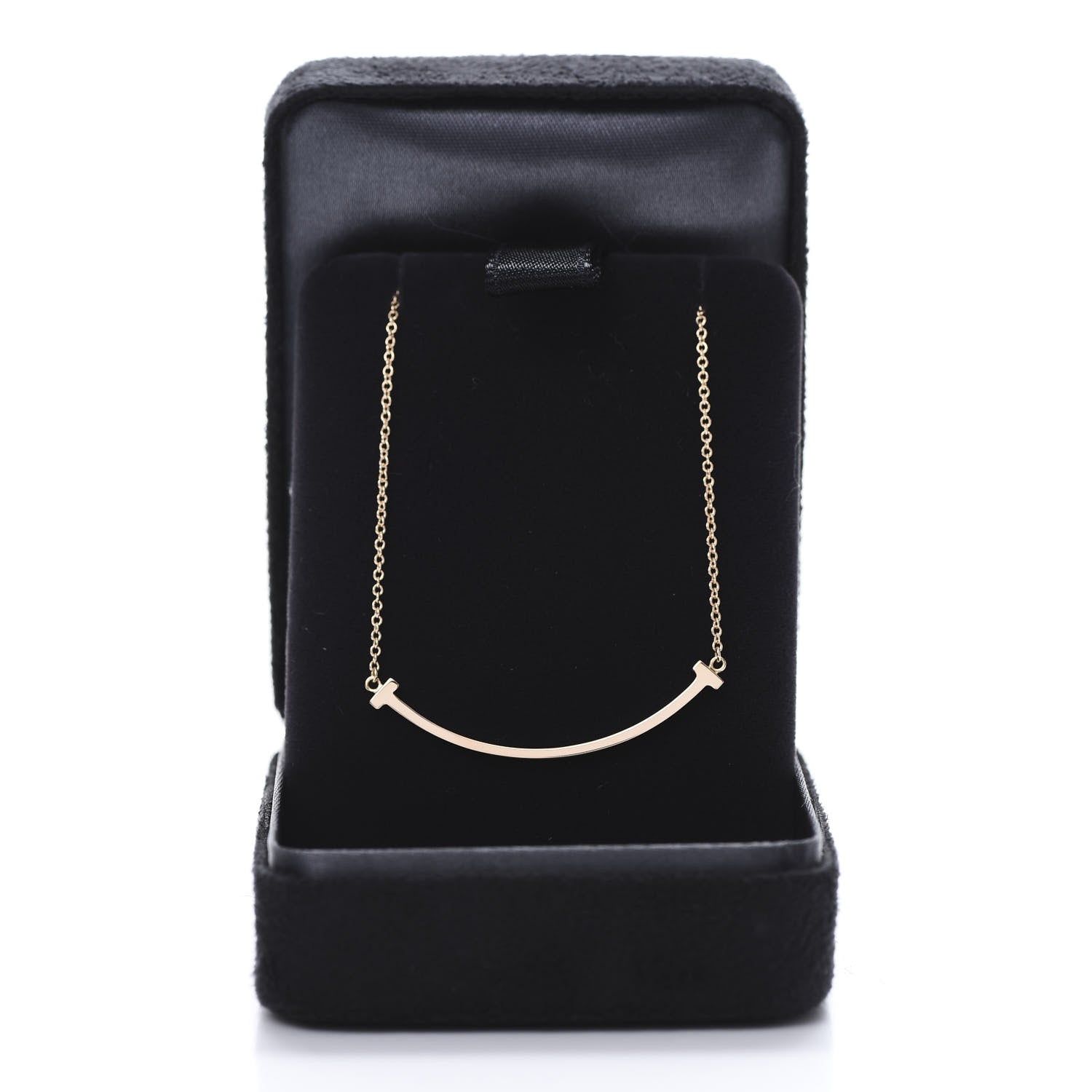 Tiffany 18K Rose Gold Small T Smile Pendant Necklace 6 of 6
