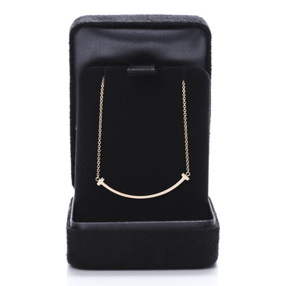 Tiffany 18K Rose Gold Small T Smile Pendant Necklace 6 of 6