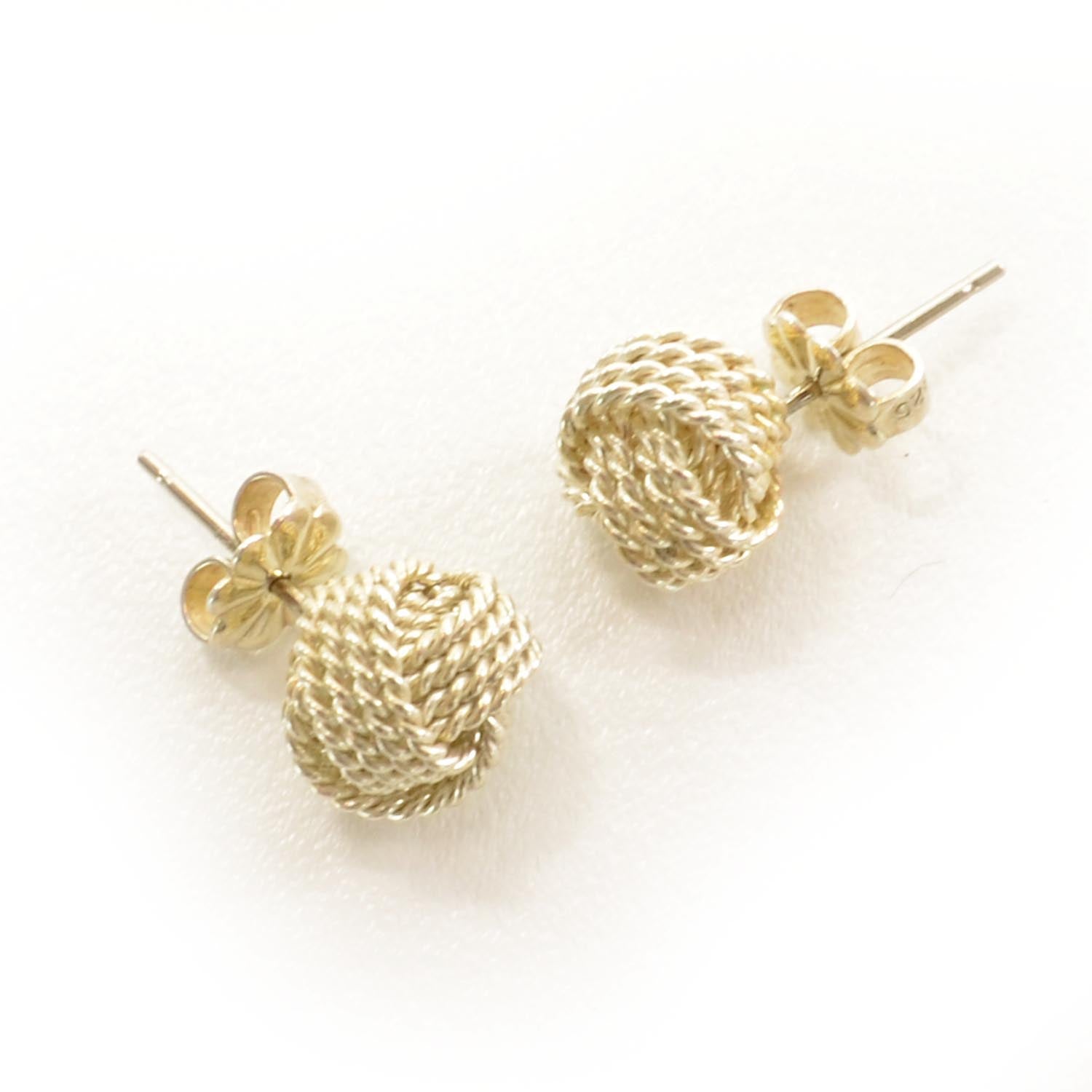 Tiffany Sterling Silver Twist Knot Earrings 1 of 3