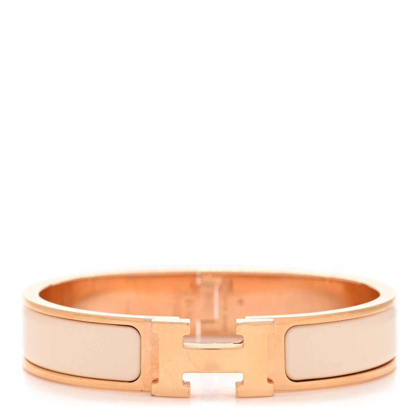 Enamel Narrow Clic Clac H Bracelet PM Creme