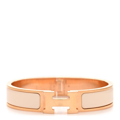 Hermes Enamel Narrow Clic Clac H Bracelet PM Creme 1 of 5