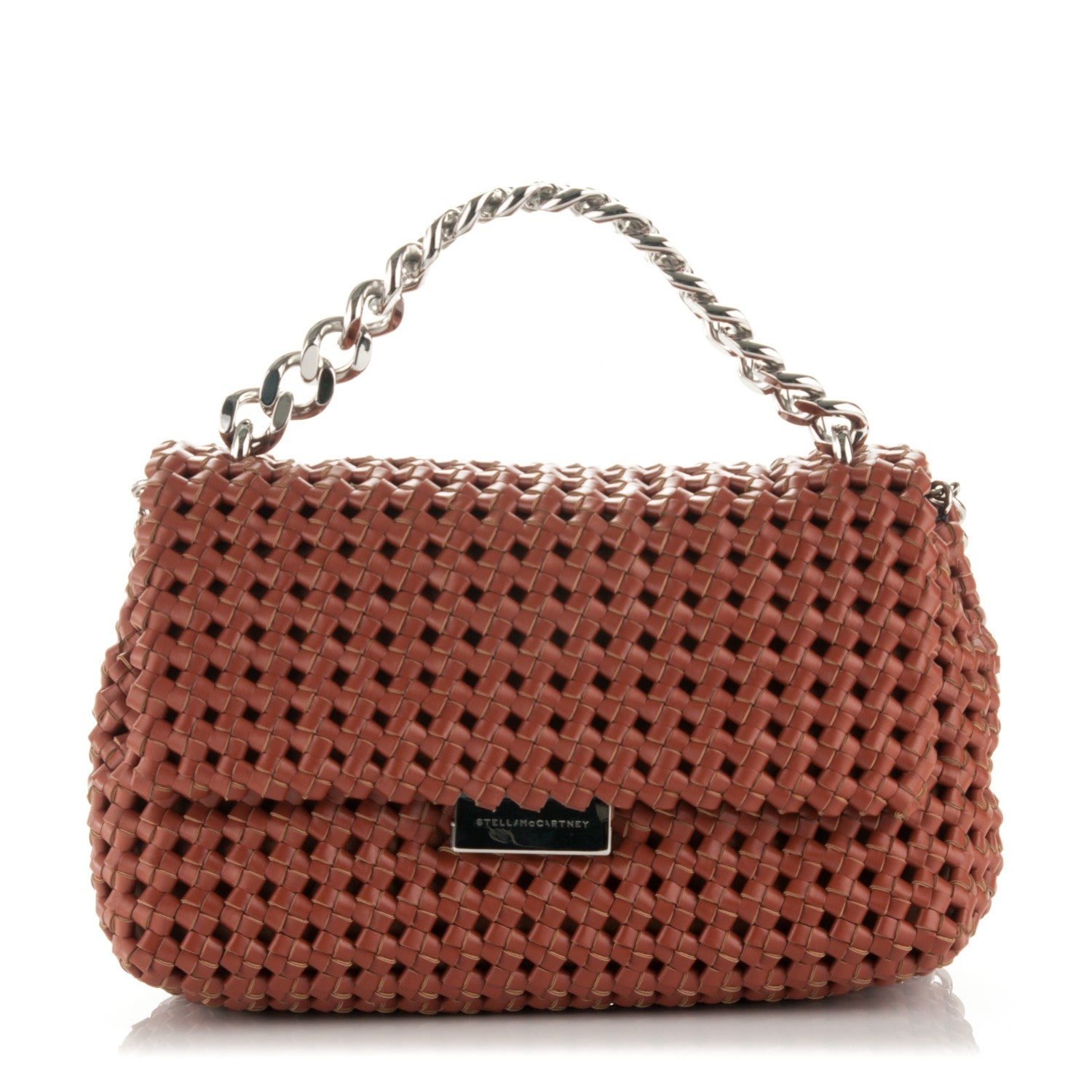 Stella McCartney Eco Alter Nappa Weaved Becks Shoulder Bag Brandy 1 of 8