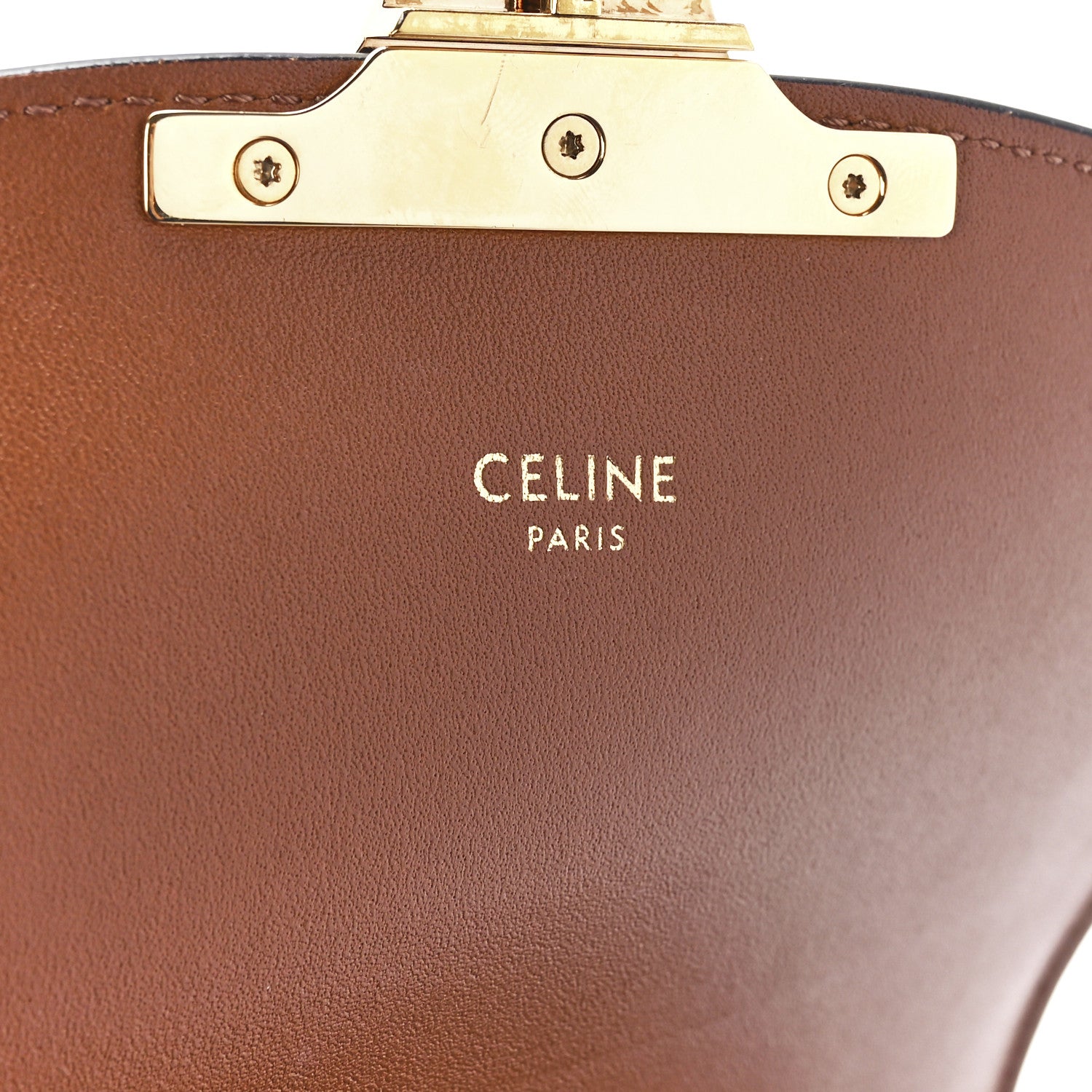 Celine Calfskin Triomphe Canvas Teen Triomphe Bag Tan 6 of 11