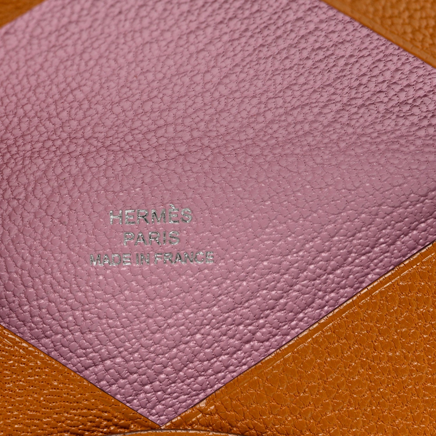 Hermes Chevre Mysore Verso Calvi Card Case Caramel Rose Sakura 6 of 6