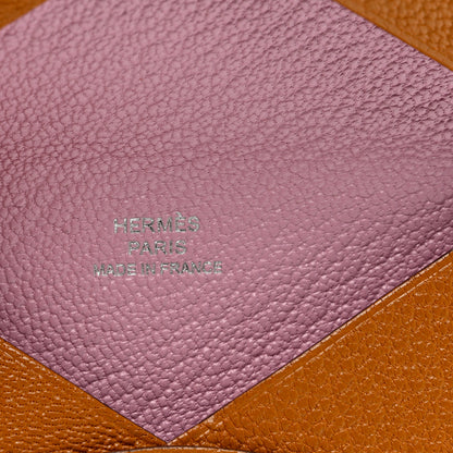 Hermes Chevre Mysore Verso Calvi Card Case Caramel Rose Sakura 6 of 6