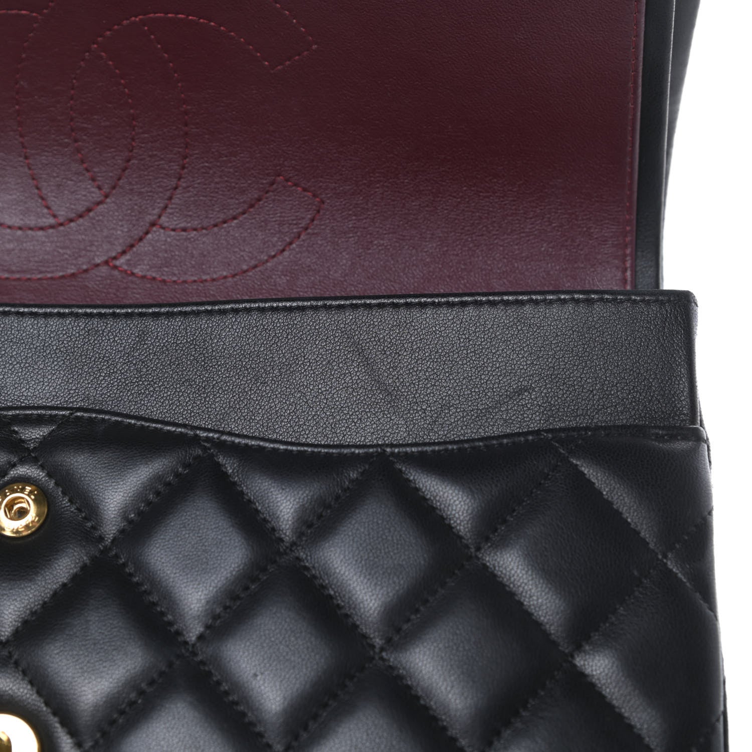Chanel Lambskin Quilted Jumbo Double Flap Black 11 of 15