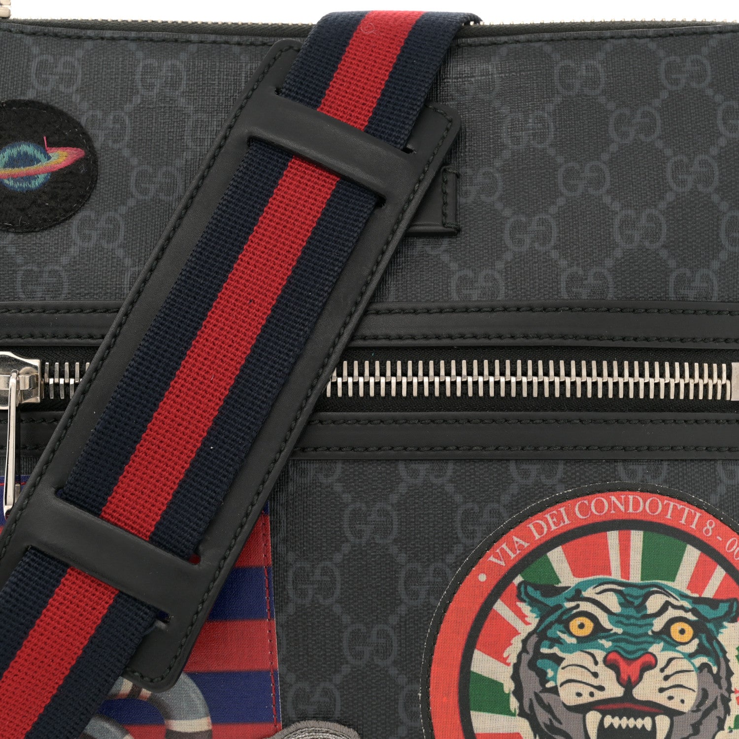 Gucci GG Supreme Monogram Night Courrier Flat Messenger Bag Black Multicolor 8 of 18