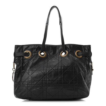 Christian Dior Lambskin Cannage Drawstring Bag Black 1 of 17