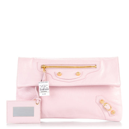 Balenciaga Agneau Giant 12 Gold Hardware Envelope Clutch Rose Poudre 1 of 7