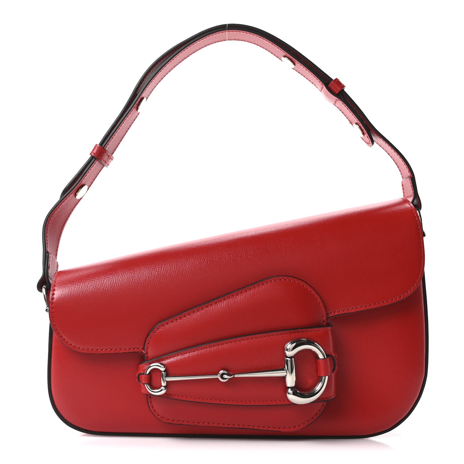 Gucci Demetra Small Horsebit 1955 Asymmetric Shoulder Bag New Cherry Red 1 of 10
