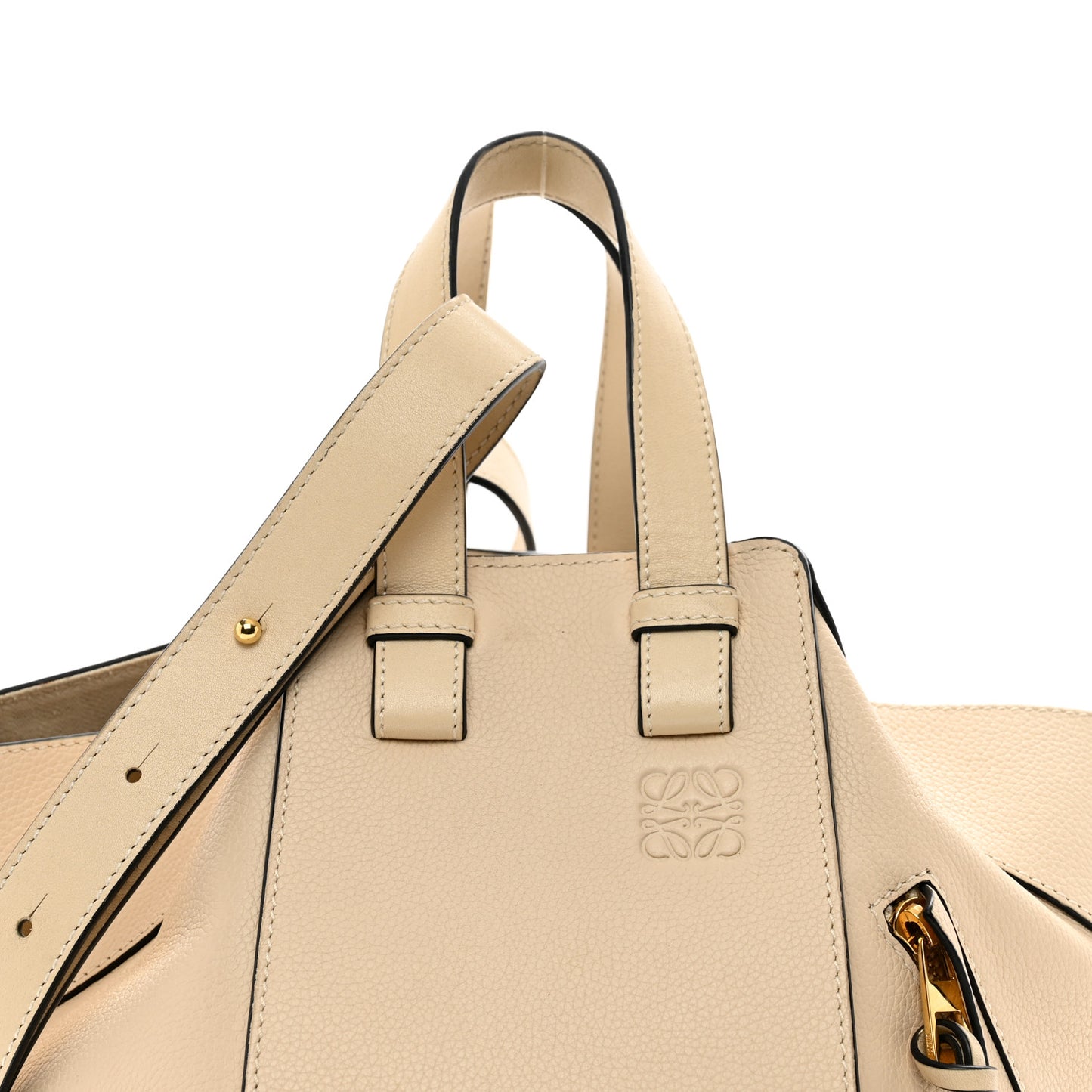 Grained Calfskin Small Hammock Shoulder Bag Sand