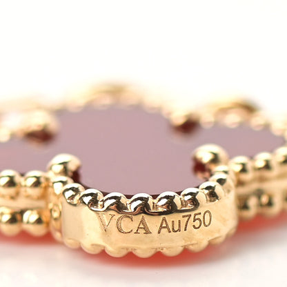 Van Cleef & Arpels 18K Yellow Gold Carnelian 10 Motifs Vintage Alhambra Necklace 5 of 7
