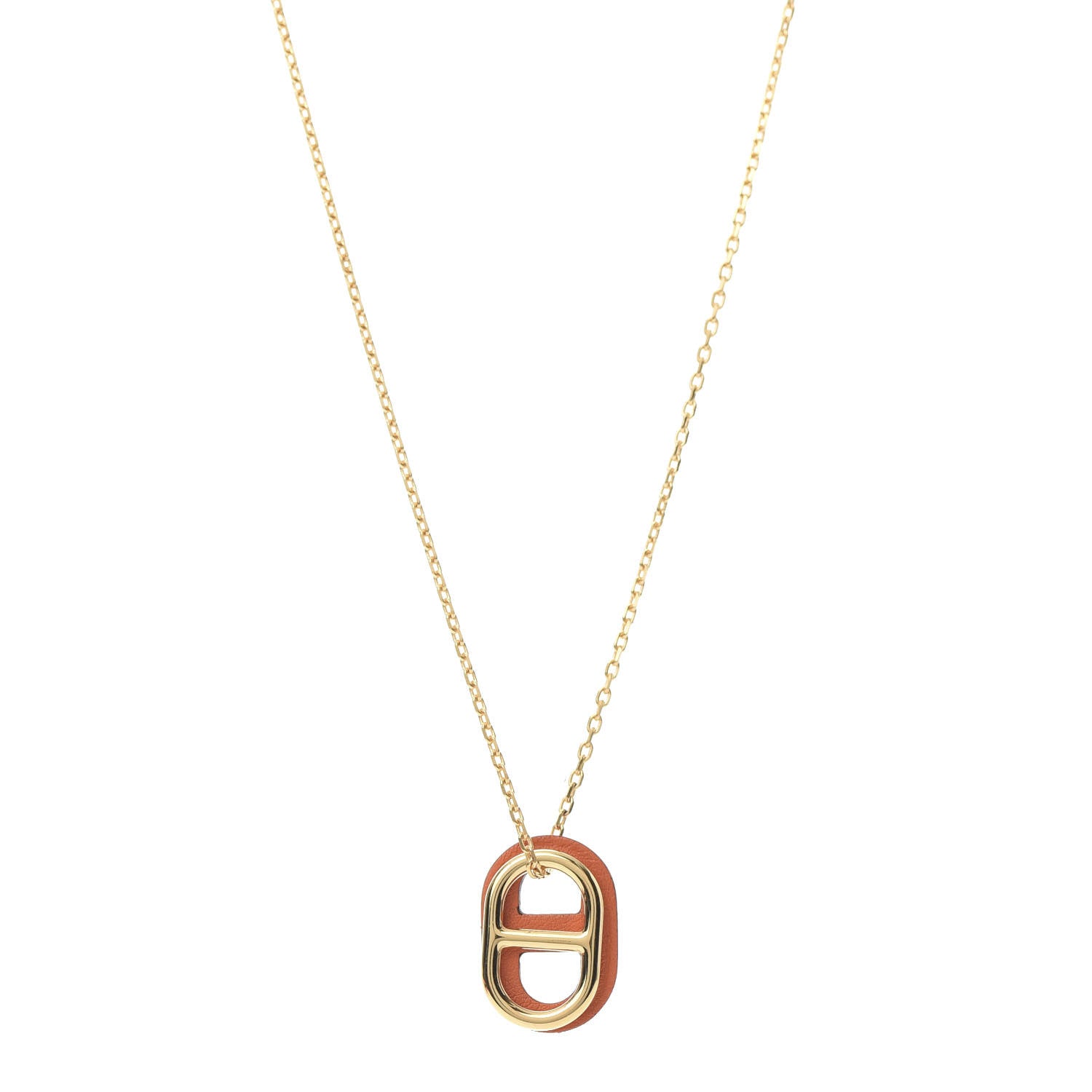 Hermes Swift O'Maillon Pendant Necklace Orange 1 of 6