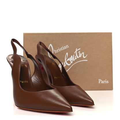 Christian Louboutin Calfskin Hot Chick Slingback 100 Pumps 38 Nude 6 8 of 8