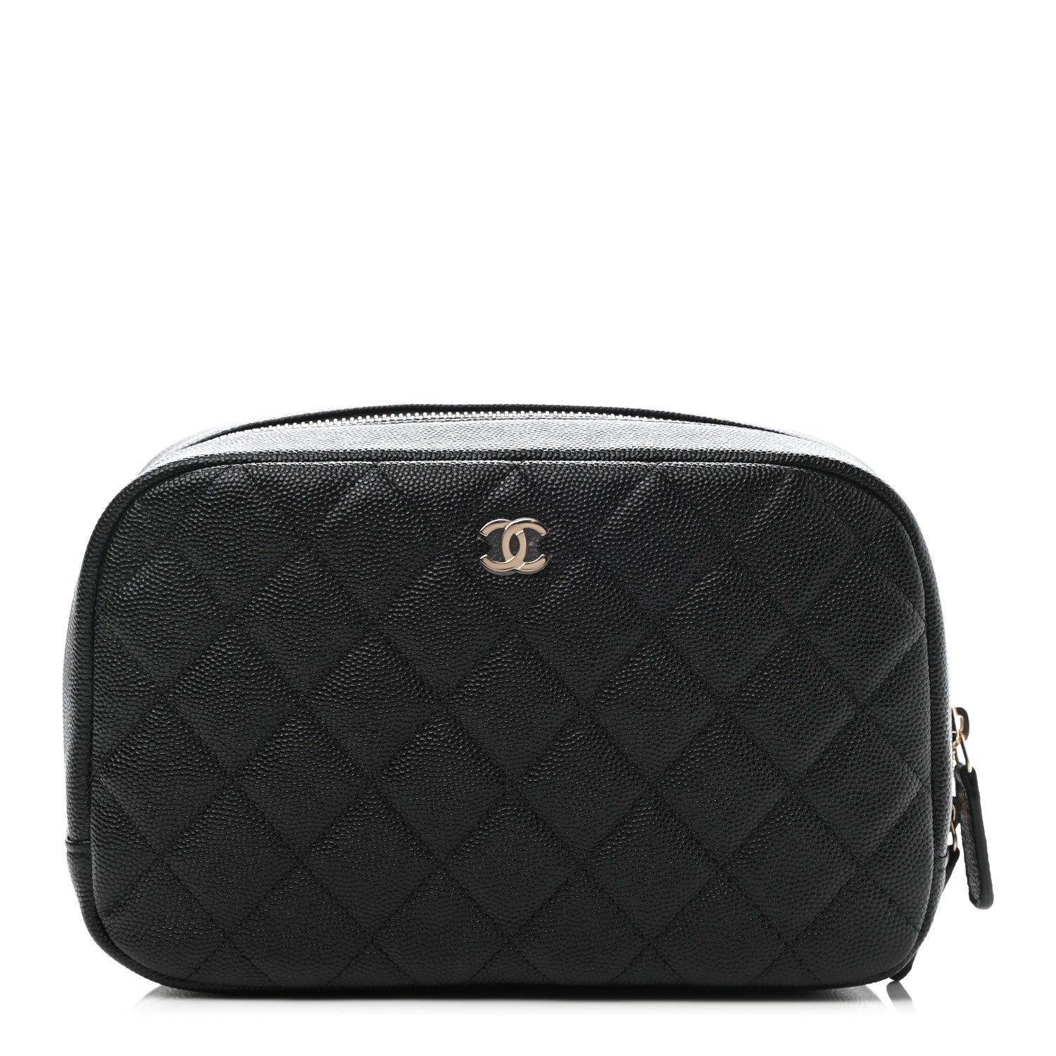 Chanel Caviar Quilted Curvy Pouch Cosmetic Case Black 1 of 7