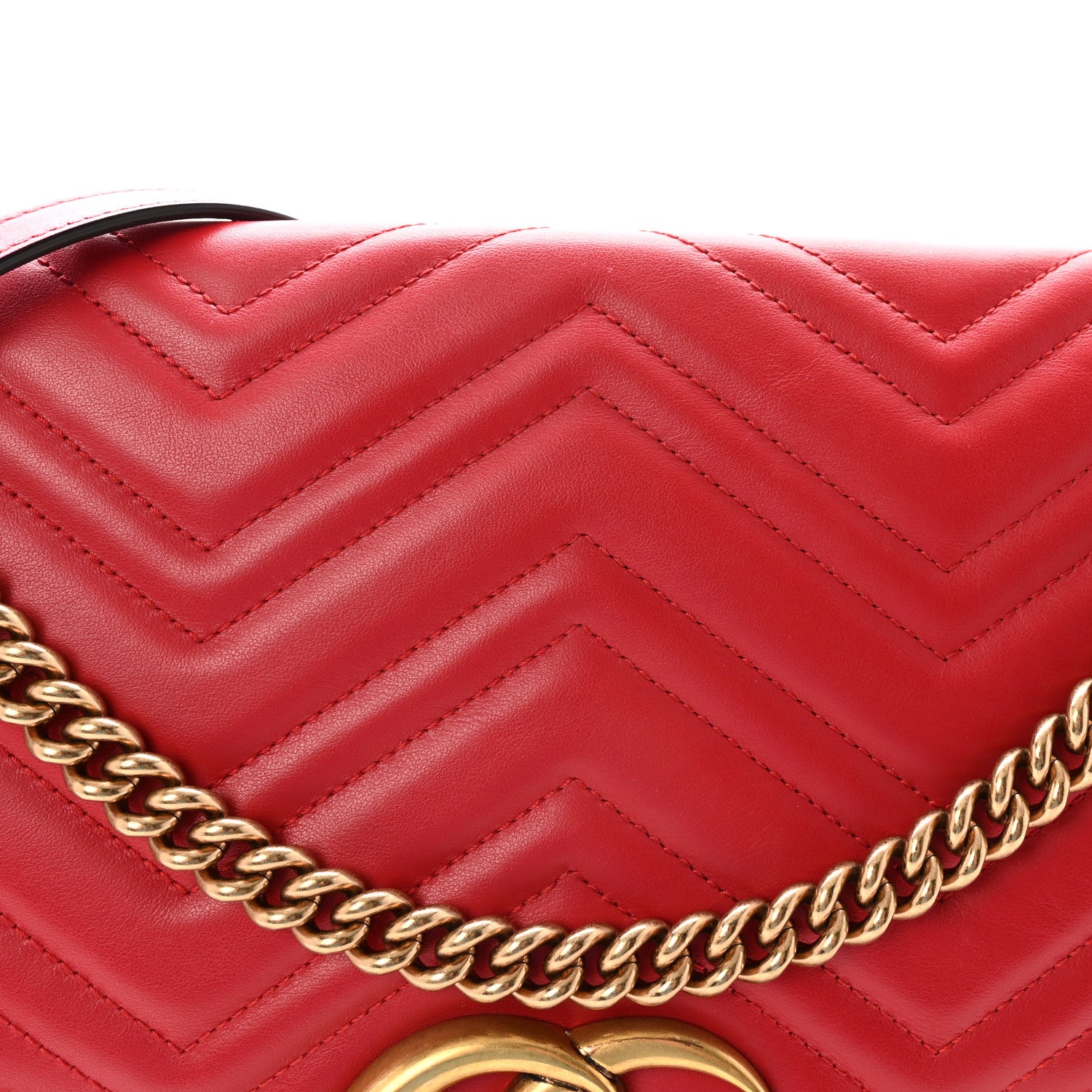 Gucci Calfskin Matelasse Large GG Marmont Shoulder Bag Hibiscus Red 8 of 10