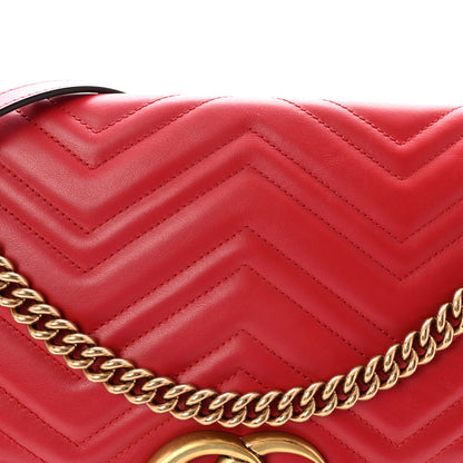 Gucci Calfskin Matelasse Large GG Marmont Shoulder Bag Hibiscus Red 8 of 10