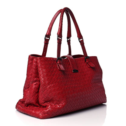 Bottega Veneta Nappa Intrecciato Medium Roma Tote Red 3 of 22