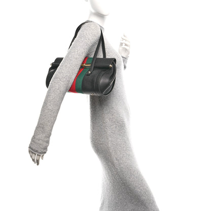 Gucci Calfskin Web Bamboo Bullet Satchel 2 of 10