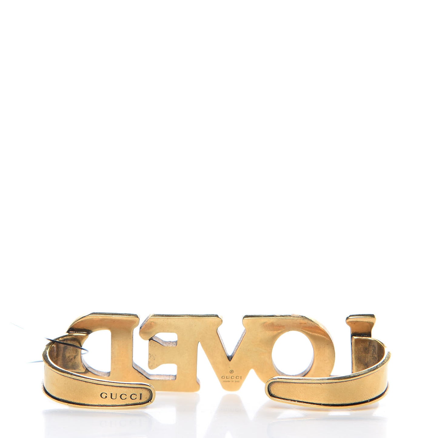 Metal Crystal Loved Palm Cuff Hand Piece Aged Gold