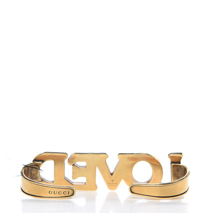 Gucci Metal Crystal Loved Palm Cuff Hand Piece Aged Gold 3 of 5