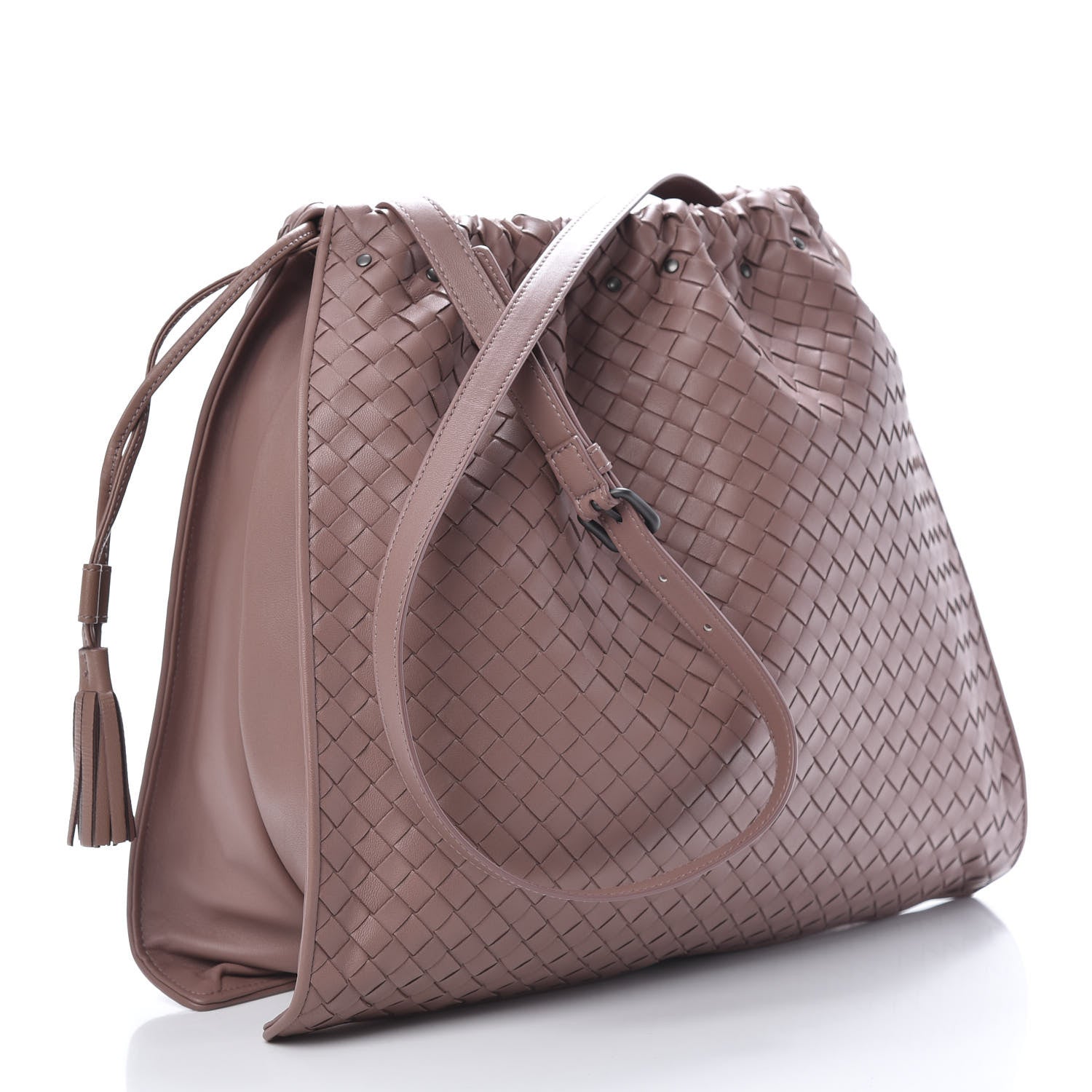 Bottega Veneta Nappa Intrecciato Medium Drawstring Tassel Tote Violet 2 of 9