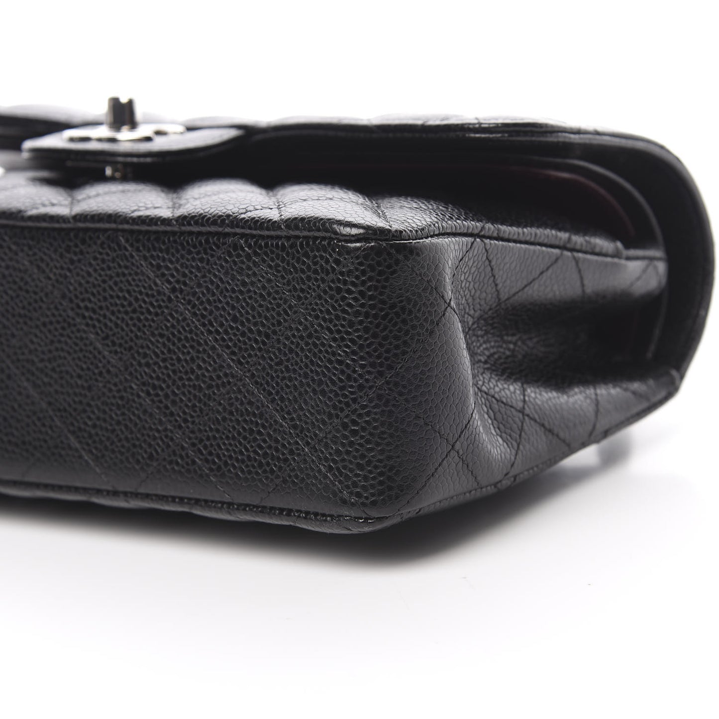 Caviar Quilted Small Double Flap Black