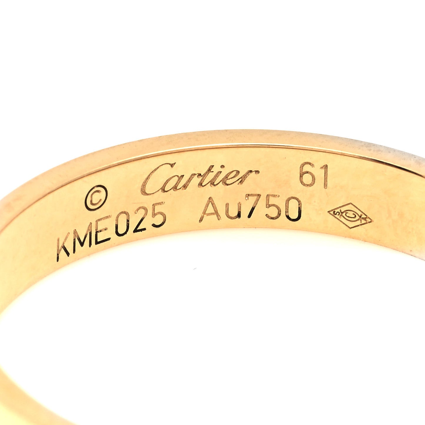 18K Yellow Gold 3.5mm LOVE Wedding Band Ring 61 9.5