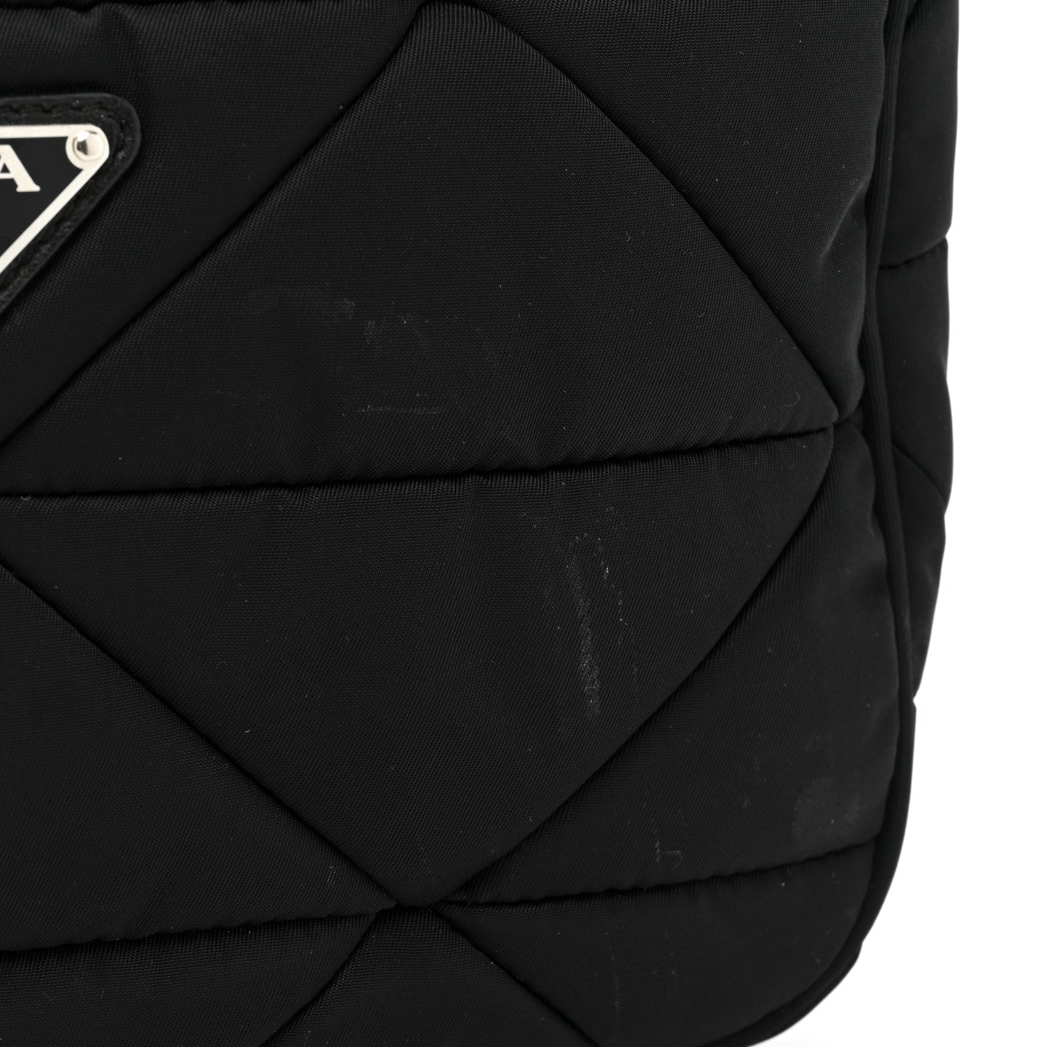 Prada Re-Nylon Triangle Padded Patchwork Shoulder Bag Black 9 of 9