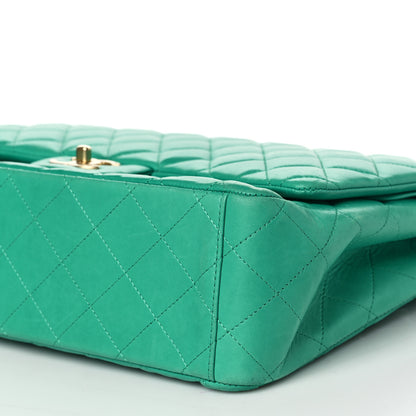 Chanel Lambskin Quilted Maxi Double Flap Green 9 of 10