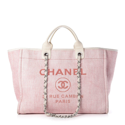 Chanel Canvas Large Deauville Tote Pink 1 of 9