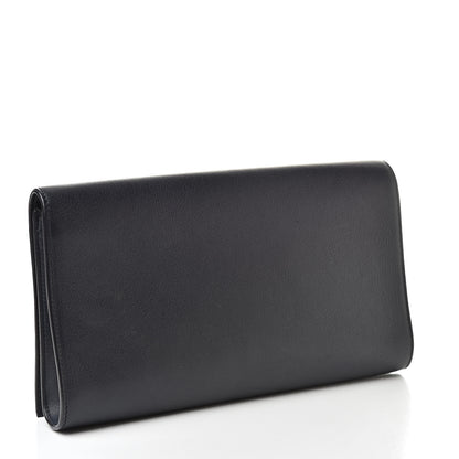 Saint Laurent Calfskin Monogram Large Belle De Jour Clutch Navy 3 of 8